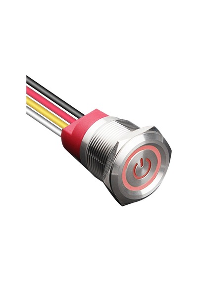 Wd22t-p1-ec 22mm Dokunmatik Touch Metal Buton - Kırmızı