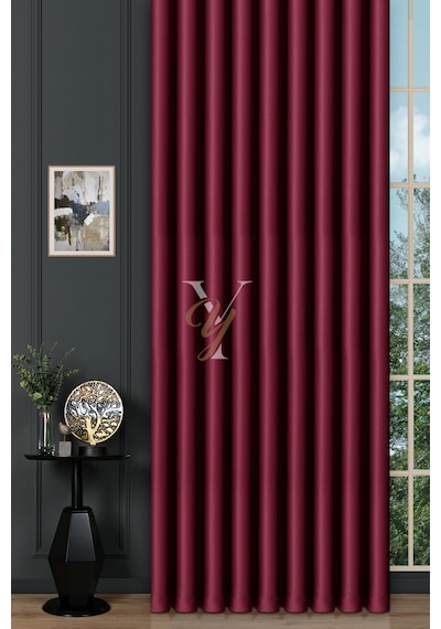 Blackout Fon Perde V-2039 Bordo Bordo