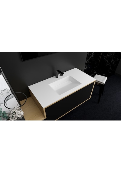 Corian Akrilik Gizli Gider Antibakterial Banyo Eviyesi