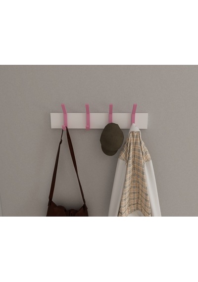Hepsi3boyutlu Modern Duvar & Kapı Kanca Askılık - 4 Adet Pembe Kanca Askılık - Model No : 1 Pembe