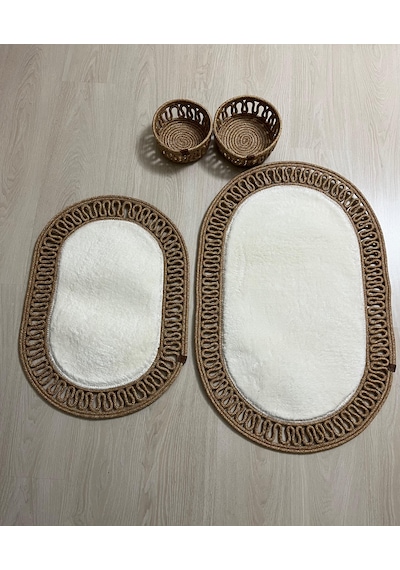 Senza Atelier Lüks 4 Lü Banyo & Antre Seti Krem Peluş Dokulu, Fırfırlı Jüt Halat Paspas Takımı Ve 2 Li Sepet Beyaz - Sarı Senza Atelier Lüks 4 Lü Banyo & Antre Seti Krem Peluş Dokulu, Fırfırlı Jüt Halat Paspas Takımı Ve 2 Li Sepet Beyaz - Sarı
