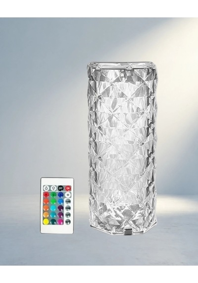 Dekoratif Kristal Rgb Led Masa Lambası 16 Renk Kumandalı .
