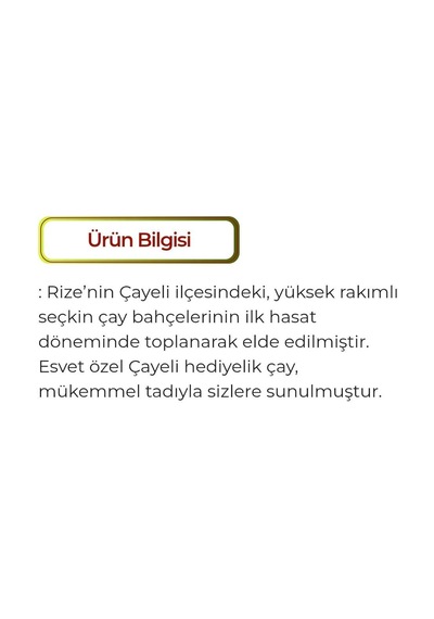 Esvet Özel Çayeli Hediyelik Çay Dökme Siyah Çay Rize Türk Çayı 500 G