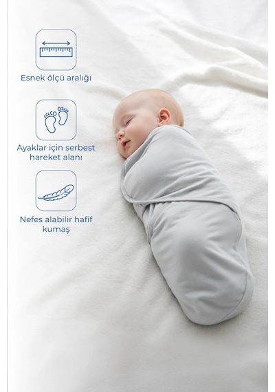 Babyjem Soft Pratik Penye Kundak Gri %100 Pamuk