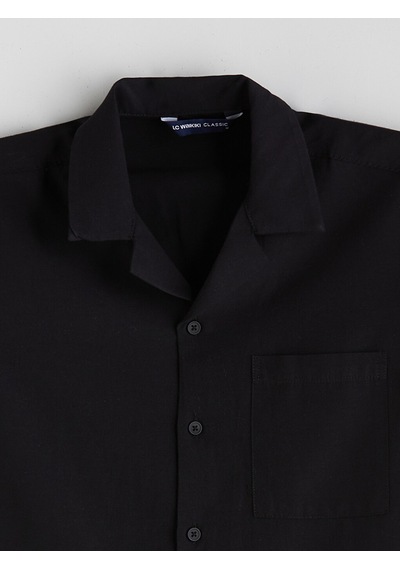 Lcwaıkıkı Classic Siyah Regular Fit Modal Karışımlı Erkek Gömlek