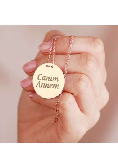 925 Ayar Gümüş Canım Annem Plaka Kolye