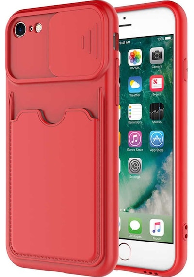 Apple Uyumlu iPhone Se 2022 Kartix Kılıf-kırmızı