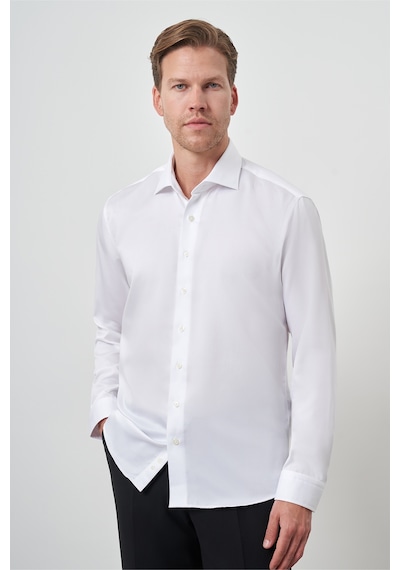 Morven Erkek Beyaz Pamuk Trend Slim Fit Dar Kesim Non Iron Gömlek 26mc004001600 Beyaz Beyaz