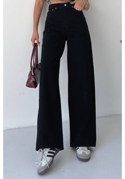 Balenbi Kadın Yüksek Bel Jean Salaş Kesim Extra Wide Leg Kot Pantolon 1240 - Premium Seri Siyah 2300 Balenbi Kadın Yüksek Bel Jean Salaş Kesim Extra Wide Leg Kot Pantolon 1240 - Premium Seri Siyah 2300