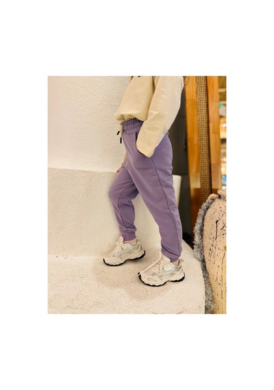 Heyadventure Kız Çocuk Jogger Eşofman Altı Cepli Paçası Kaşkorseli Lila Lila