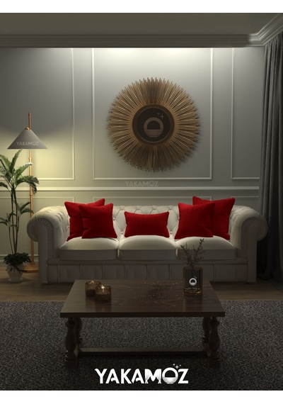 Br Yakamoz Kırmızı Renk Kırlent , Yastık Kılıfı Kadife Görünümlü Velvet Touch Serisi Kırmızı