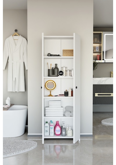 Alpaevmobilya Çok Amaçlı 2 Kapaklı 5 Raflı 150 Cm Banyo Dolabı Organizer Düzenleyici Ve Çamaşır Odası Dolabı Beyaz Alpaevmobilya Çok Amaçlı 2 Kapaklı 5 Raflı 150 Cm Banyo Dolabı Organizer Düzenleyici Ve Çamaşır Odası Dolabı Beyaz
