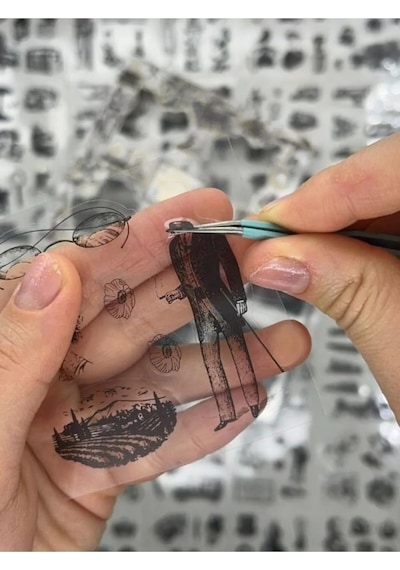 4 Bölmeli 100 Yaprak 573 Adet Özel Tasarım Siyah-beyaz Renk Nostaljik Sticker Set/etiket/çıkartma 1