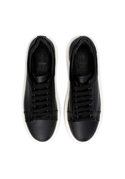 Siyah Casual Bağcıklı Deri Sneakers 13213024c006 002 Siyah