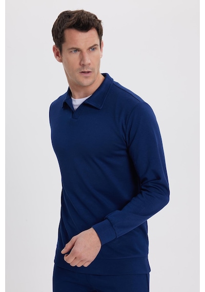 Tudors Erkek Relax Fit Rahat Kesim Polo V Yaka Açık Lacivert Sweatshirt-41925 Açık Lacivert Tudors Erkek Relax Fit Rahat Kesim Polo V Yaka Açık Lacivert Sweatshirt-41925 Açık Lacivert