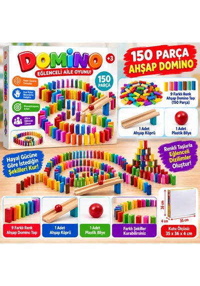 Storeşahin 4456 Renkli Ahşap Domino Adet Fiyatıdır Shn0720