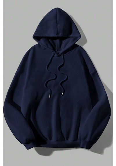 Scream Baskılı Oversize Sweatshirt Lacivert