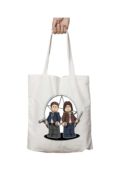 Art Hediye The Brickchesters Supernatural İki Taraf Kalıcı Yıkanabilir Okul Plaj Omuz Bez Çanta Çok Renkli