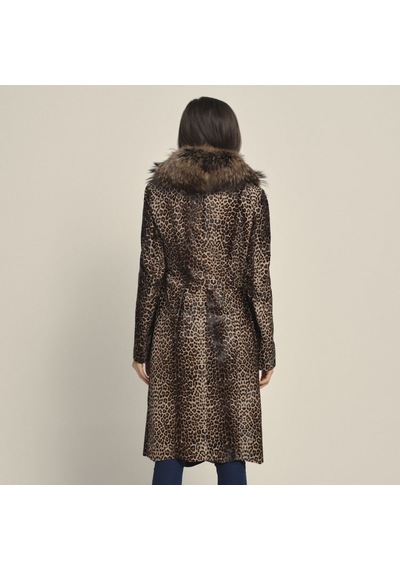 Rouge Kürklü Kadın Deri Mont P254lu Leopar