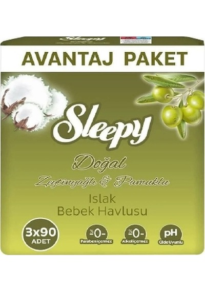 Sleepy Islak Mendil 3x90'lı Zeytinyağlı 4'lü