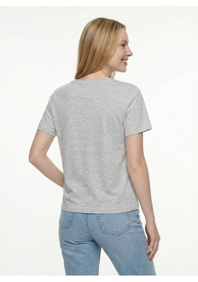 Regular Fit Gri Kadın T-shirt Lf2042218 Gri
