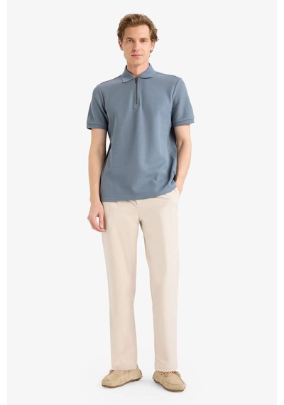 Defacto Regular Fıt Fermuar Yaka Polo Tişört F9870ax26spgr504 Gri-gr504
