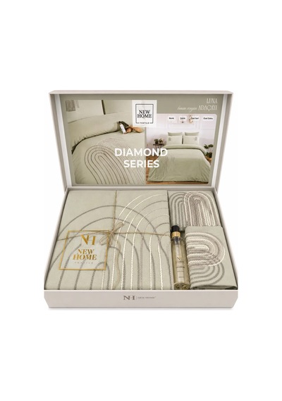 Punç Nakışlı Diamond Series Nevresim Takımı Çift Kişilik Ve Oda Kokusu  Kutulu Luna-adaçayı