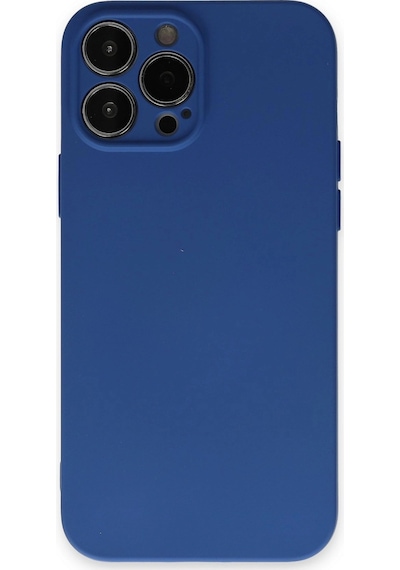 Apple  Uyumlu  iPhone 13 Pro Kılıf Nano İçi Kadife Silikon Lacivert,