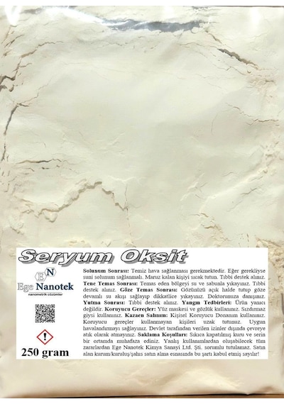 Seryum Oksit Sarı Cam Çizik  Topaklaşma Önleyicili - 250 Gram