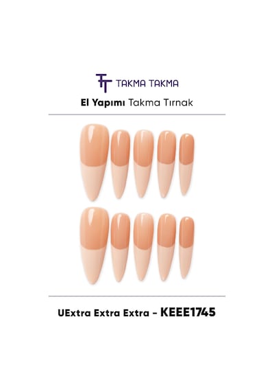 10'lu Ten Extra Keee1745 Tekrar Kullanılabilir El Yapımı Protez Takma Tırnak M