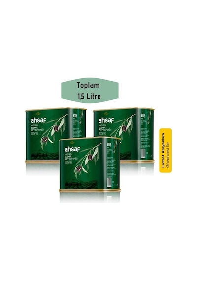 Ahsaf Natürel Sızma Zeytinyağı 3 x 500 ML