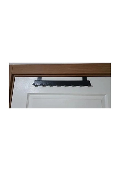 Metal Mat Siyah Askılık, Kapı Arkası Organizer Ve Düzenleyici 50cm
