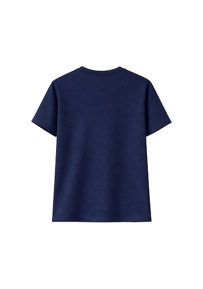 Unisex Bisiklet Yaka Original Yazılı Pamuklu Rahat Kalıp Baskılı Oversize T-shirt Lacivert
