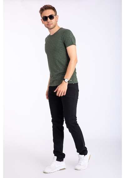 Erkek Denim Siyah Slim Fit  Likralı Dar Kot Jean Pantolon 2130-Siyah