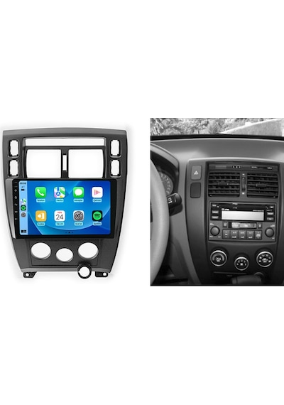 Hyundai Tucson Siyah 2005-2012 6gb Ram 128gb Hafıza 8 Çekirdek Carplay Kamera Android Multimedya 9"