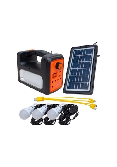 Premium Rt-902 Güneş Enerjili Solar Şarjlı Bluetoothlu Mp3-radyolu Çadır Kamp Aydınlatma Fener Seti 1 A