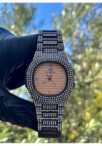 Lüks Metal Taşlı Kordon Takvimli Unisex Kol Saati Siyah/tozpembe - 650058546 Gümüş