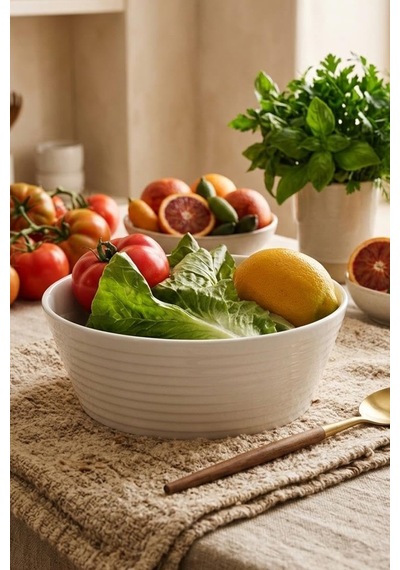 Lüks Porselen Kase 23cm, Salata Kasesi, Sunum Kasesi 23cm 2,7litre Çok Renkli