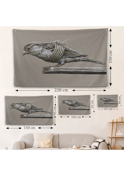 Özgürlük Duvar Örtüsü - Kanatları Bağlı Kuş-7203