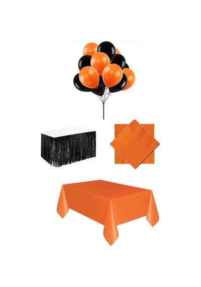 Halloween Turuncu Siyah Parti Konsepti Seti