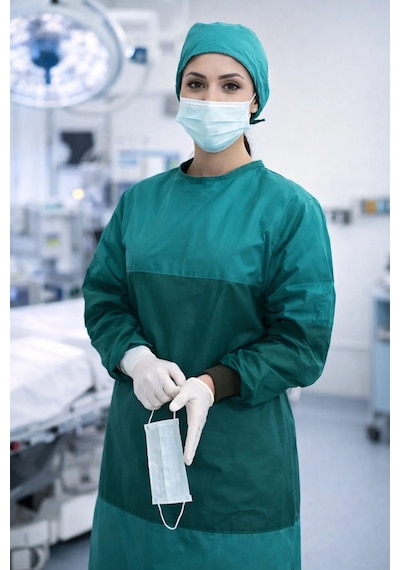 Suvay Cerrahi Box Önlüğü Ameliyathane Doktor Boks Önlüğü Yıkanabilir Çok Kullanımlık Önlük