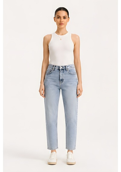 Lili Woman Kadın Yüksek Bel Straight Fit Baggy Jean Pantolon Ty.bgt01 Açık Mavi