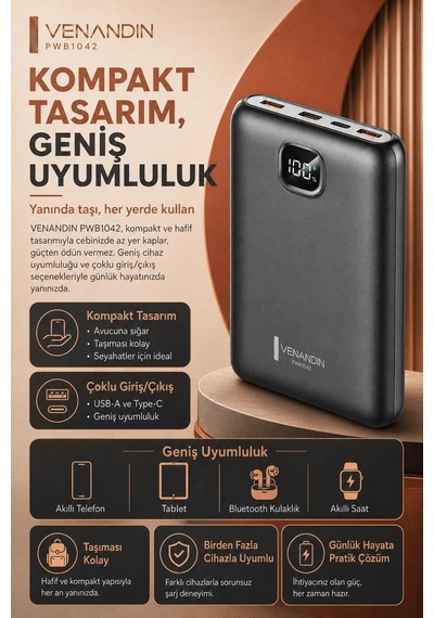 Dijital Ekranlı 10000 Mah Taşınabilir Harici Şarj Cihazı Hızlı Dolumlu Diğer
