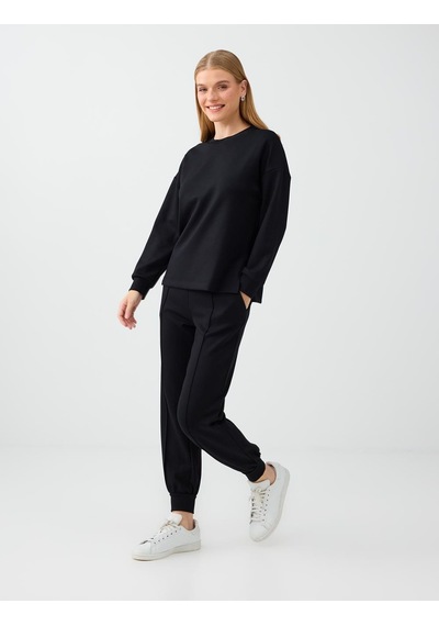 Jimmy Key Siyah Yüksek Bel Dar Paça Cepli Jogger Pantolon 6ww188602900