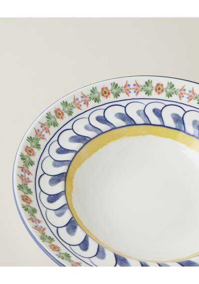 English Home Talavera Feast Porselen Makarna Tabağı 27 Cm Beyaz - Lacivert