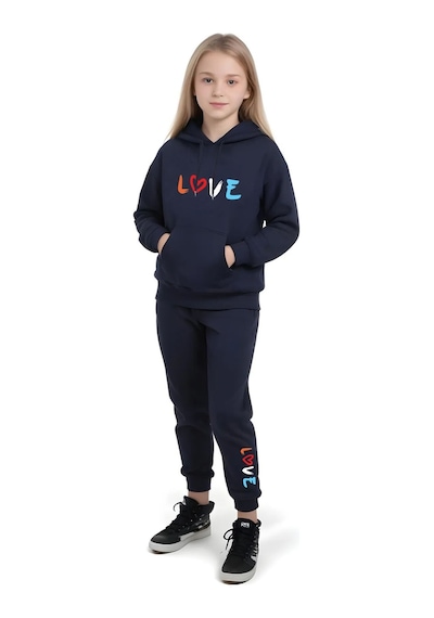 Fyk Kids Love Yazılı Kız Çocuk Eşofman Takımı Lacivert