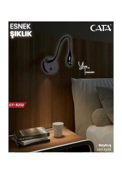 Cata Ct-5232 3 Watt Baykuş Ledli Aplik Günışığı Siyah