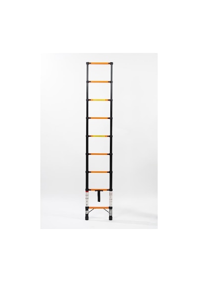 Cardilife 2.6 Metre 9 Basamaklı Teleskopik Çelik Merdiven 9 Basamaklı 260 Cm Düz Uzayan