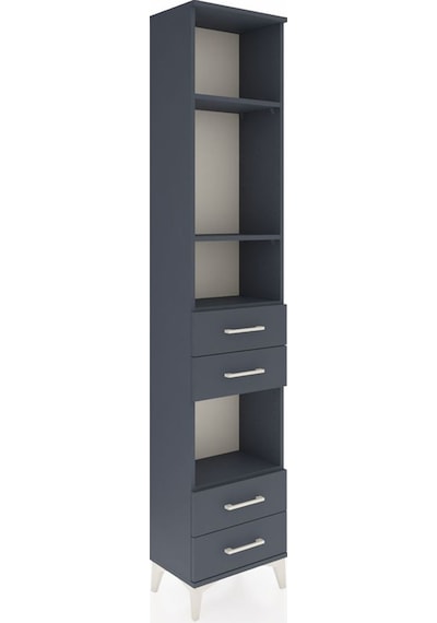 Arges Dolap 4 Raflı 4 Çekmeceli 44x30x221 Antrasit-antrasit Antrasit