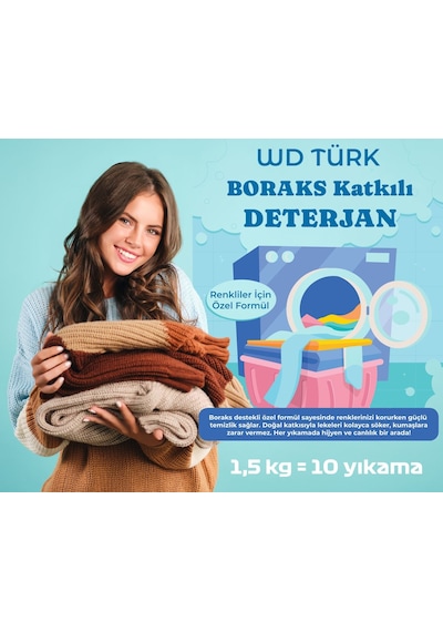 Boraks Katkılı Deterjan 1,5 Kg Renkliler İçin Özel